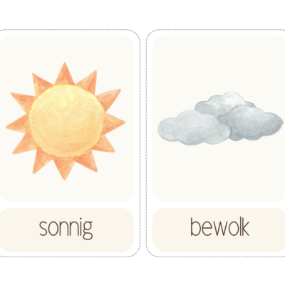 Afrikaans Weather Flashcards Printable