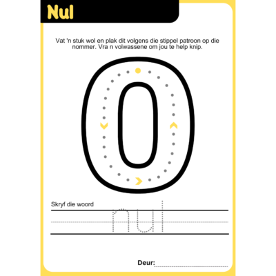 Afrikaans Number Writing Workbook 0–9 for Preschool and Grade R