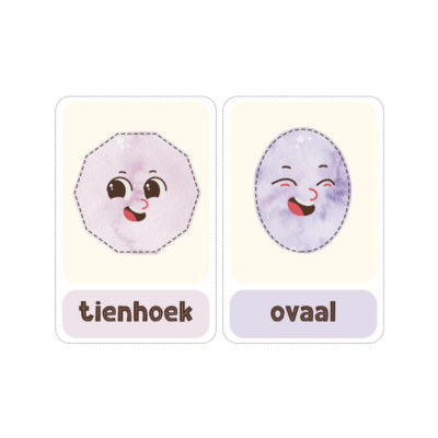 Afrikaans Shape Face Flashcards Printable