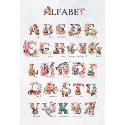 Afrikaans Animal Alphabet Poster Printable