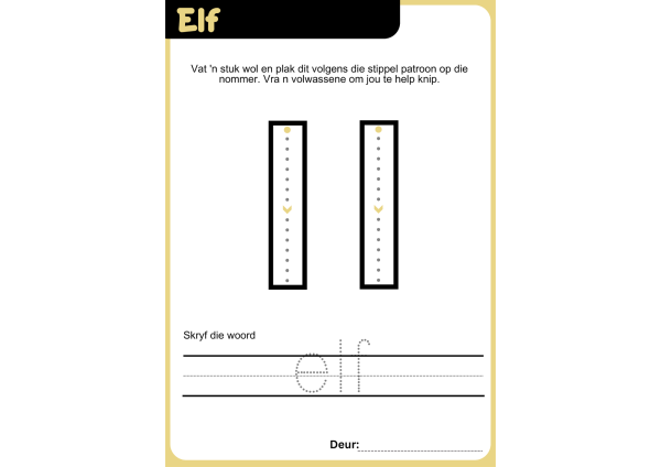 Afrikaans Number Writing Workbook 11–20 for Grade R